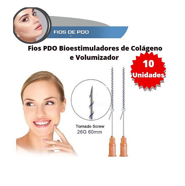 Fio de Pdo Tornado Parafuso Screw Ponta Agulhada 26G x 60mm ( Pacote 10 Unidades) - Loyoderm