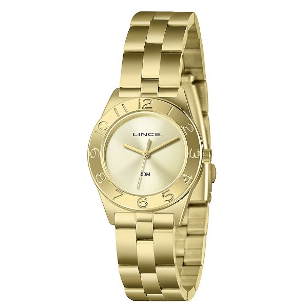 RELOGIO LINCE FEMININO ANALOGICO LRGH263L32 DOURADO