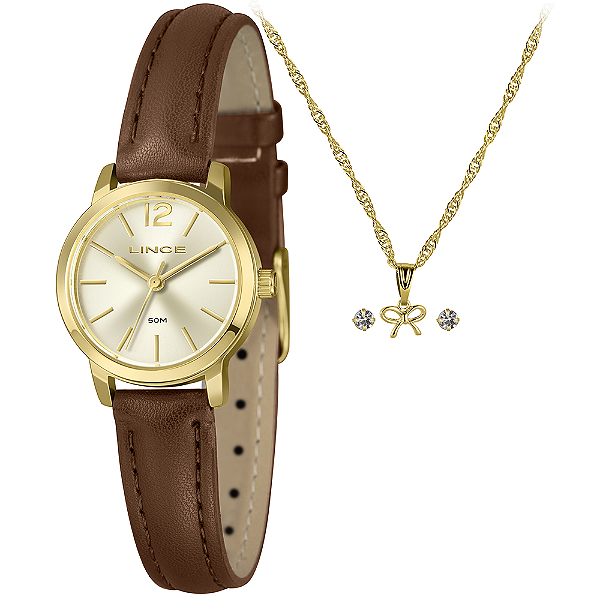 RELÓGIO LINCE FEMININO KIT SEMI JÓIA LRCH236L25 k0FSC2NX
