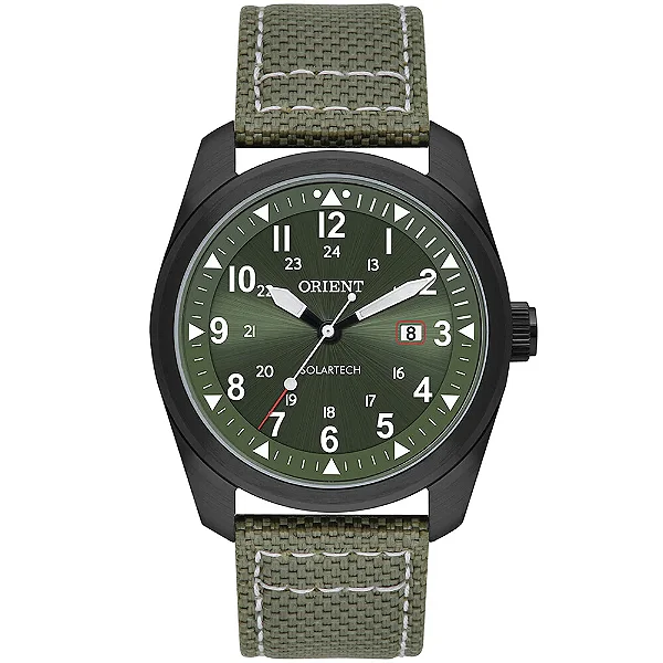 Relógio ORIENT masculino solar nylon verde MPSN1004 E2EB