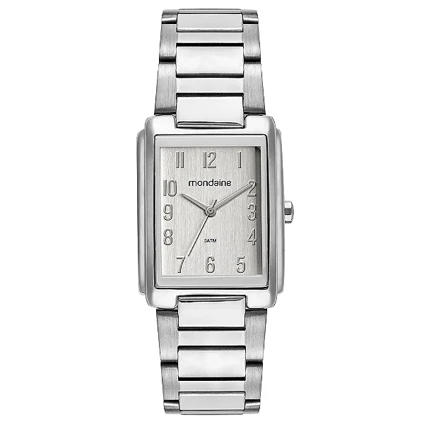 Relógio Mondaine Feminino Quadrado prateado 32520L0MVNE2
