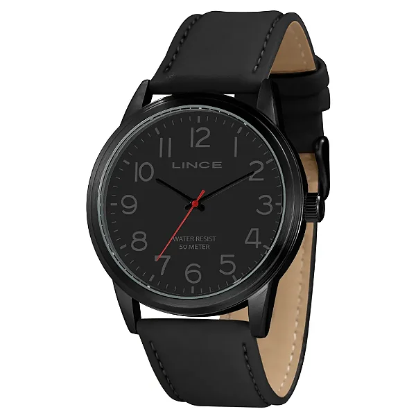 Relógio LINCE masculino couro preto MRCH189L46 P2PX