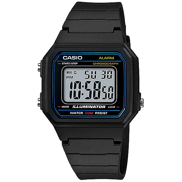 Relógio de Pulso Casio Vintage Unissex W-217H-1AVDF - Preto
