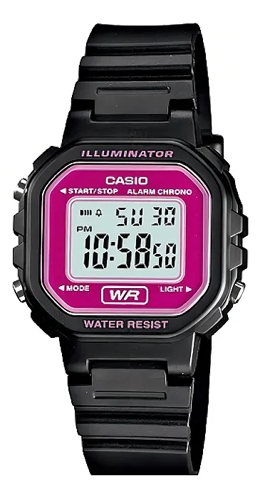 Relógio Casio Mini Standard Digital LA-20WH-4ADF Preto Roxo