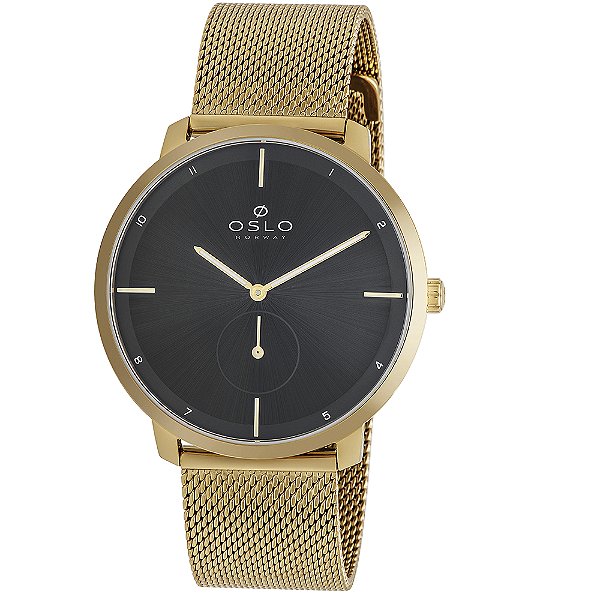 Relógio Oslo Masculino Omgsssvd0002 P1kx Slim Mesh Dourado