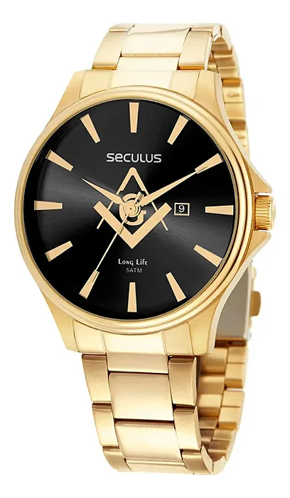 Relógio Seculus Masculino Maçonaria 44116gpsvda2