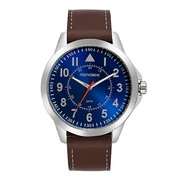 Relógio Mondaine Casual Prata com Visor Azul 99744G0MVNH1