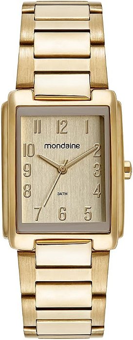 Relógio Mondaine Quadrado Vintage Dourado 32520LPMVDE1