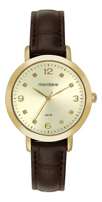 Relogio Mondaine Feminino  99757lpmvdh3 Casual Dourado