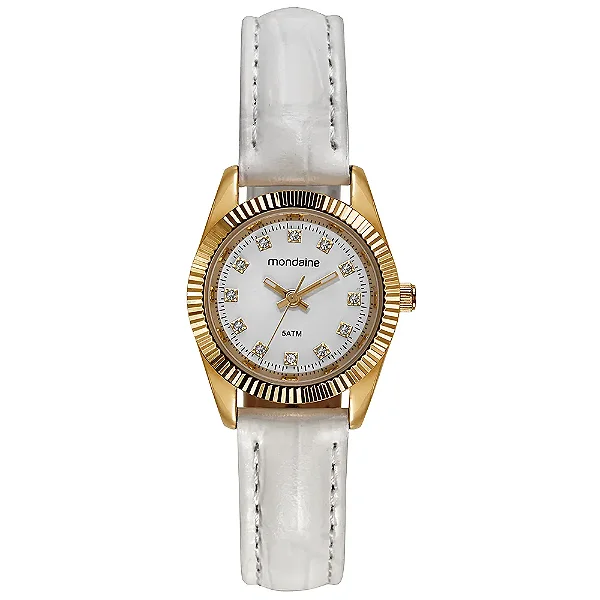 Relógio Mondaine Pequeno Dourado e Branco 32960LPMVDH1