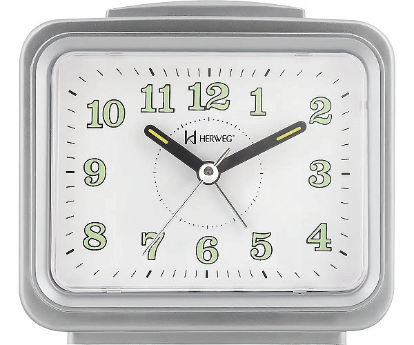 RELÓGIO DESPERTADOR HERWEG QUARTZ 2588-070 PRATA METÁLICO