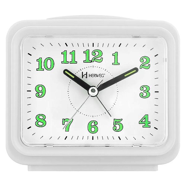 RELÓGIO DESPERTADOR HERWEG QUARTZ 2588-021 BRANCO