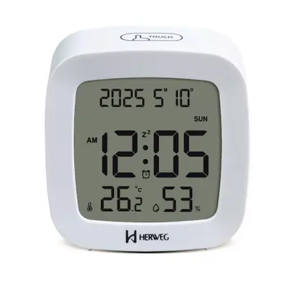 Despertador Digital Herweg Ref: 2996-021 Branco
