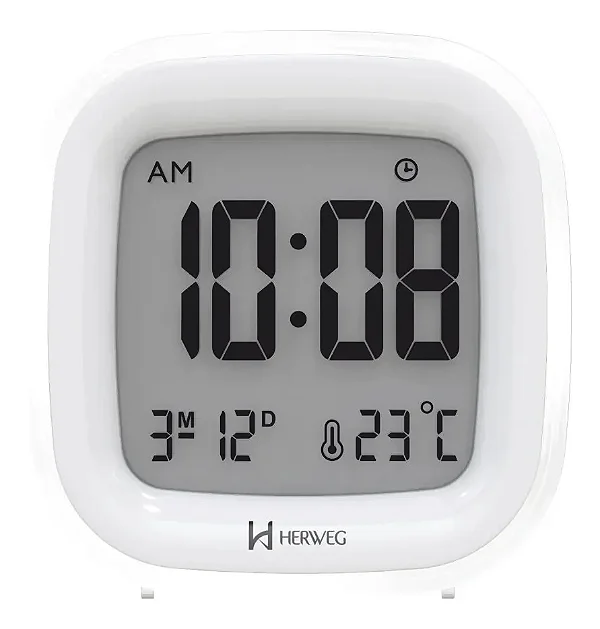RELÓGIO DESPERTADOR DIGITAL HERWEG Ref.: 2995-021 BRANCO