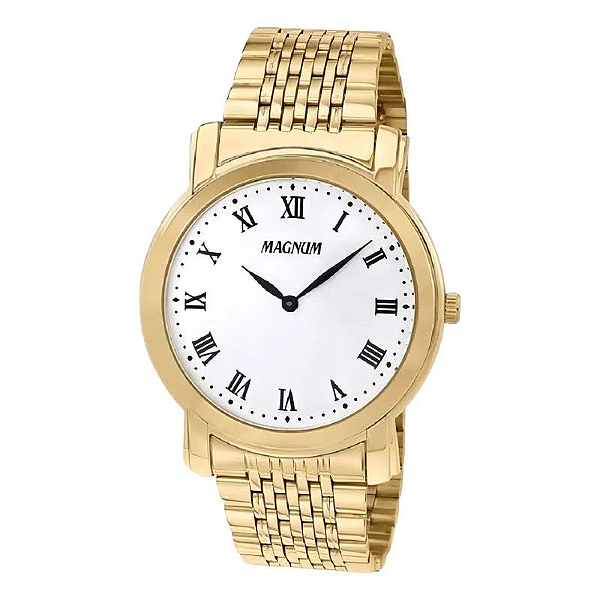 Relógio Magnum Masculino MA21866H Slim Dourado