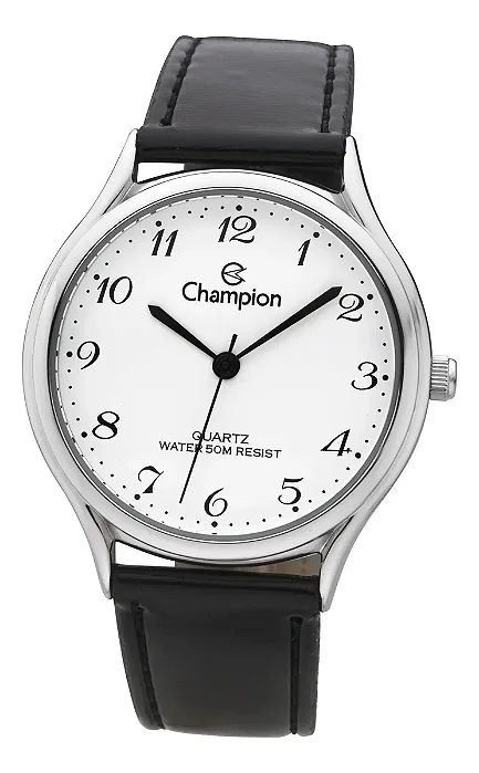 Relógio Champion Social Prata Ch22233q Em Couro