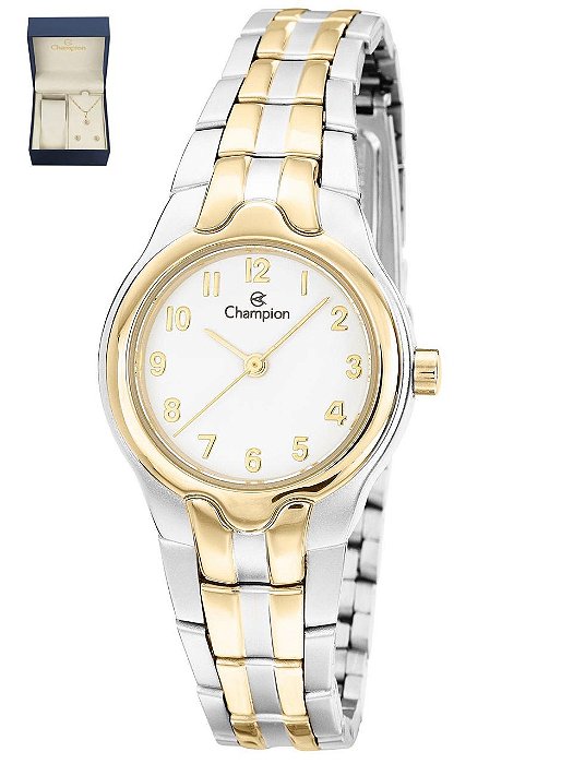 Relogio Champion Feminino Misto Ch28960c Kit Folheado