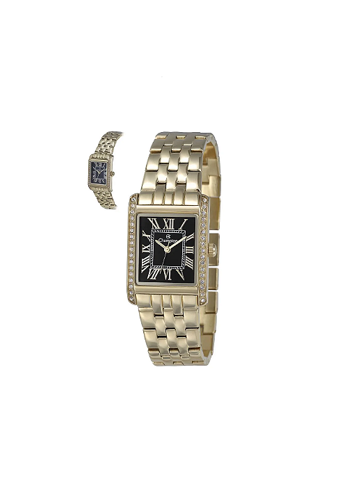 Relógio Champion Cf25876u Retangular Dourado