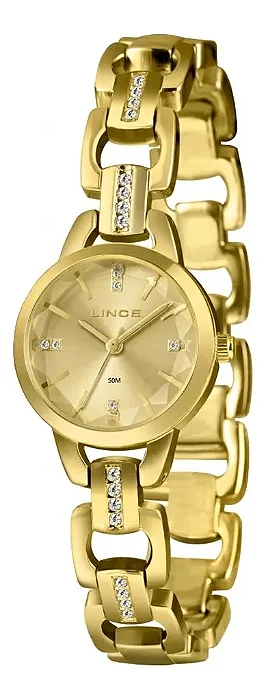 Relógio Lince Feminino Lrgm067l25 C1kx Bracelete Dourado