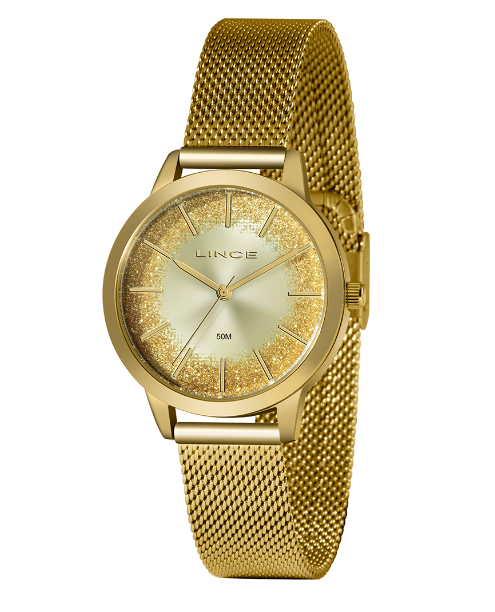 Relógio LINCE feminino analógico dourado LRG4678L C1KX