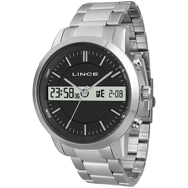 Relógio LINCE anadigi masculino prata MAM4489L P1SX