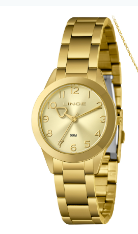 RELOGIO LINCE KIT  FEMININO ANALOGICO LRG4844L34 DOURADO