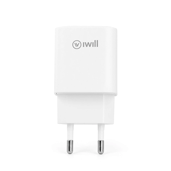 CARREGADOR IWILL USB-C 33W USB QC BRANCO