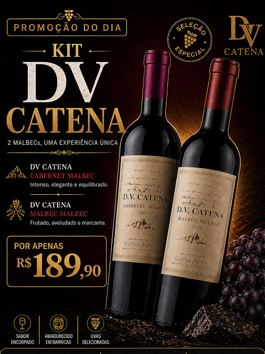 KIT DV Catena - 1 Cabernet Malbec 750 ml + 1 Malbec Malbec 750 ml
