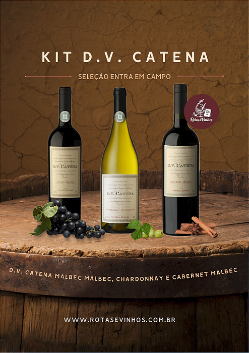 KIT DV Catena - 1 Cabernet Malbec 750 ml + 1 Malbec Malbec 750 ml + 1 Chardonnay 750 ml