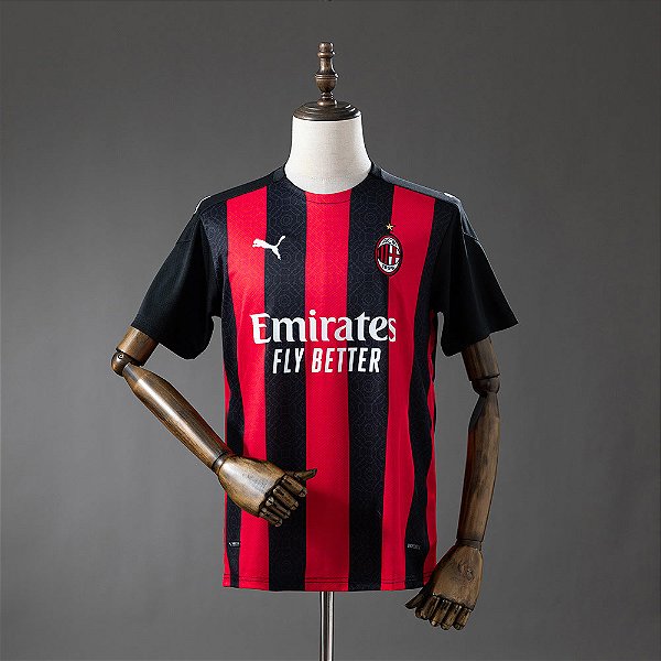 Camisa AC Milan 2020/21 Torcedor Masculina