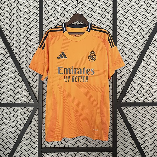 Camisa Real Madrid Laranja 2024/25 Torcedor Masculina