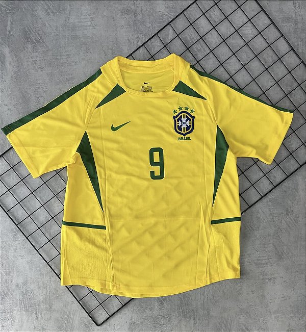 Camisa Brasil Nike Edição Especial Torcedor Masculina Copa 2002 Ronaldo