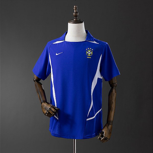 Camisa Brasil Nike Edição Especial Torcedor Masculina Copa 2002 Azul
