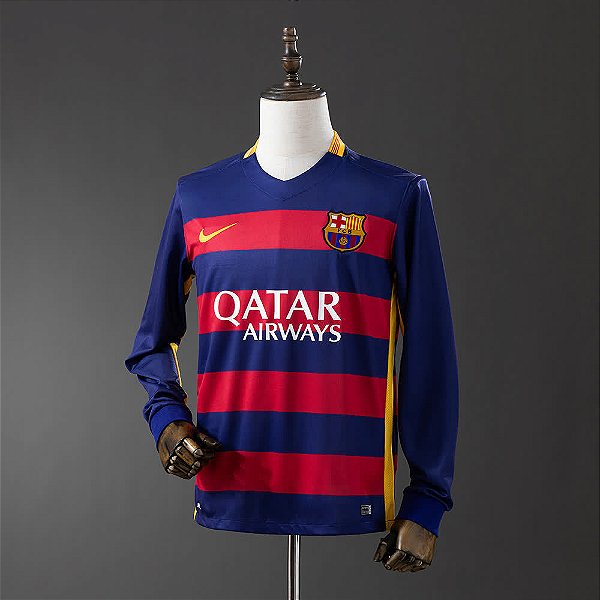 Camisa FC Barcelona Retrô Manga Longa Masculina