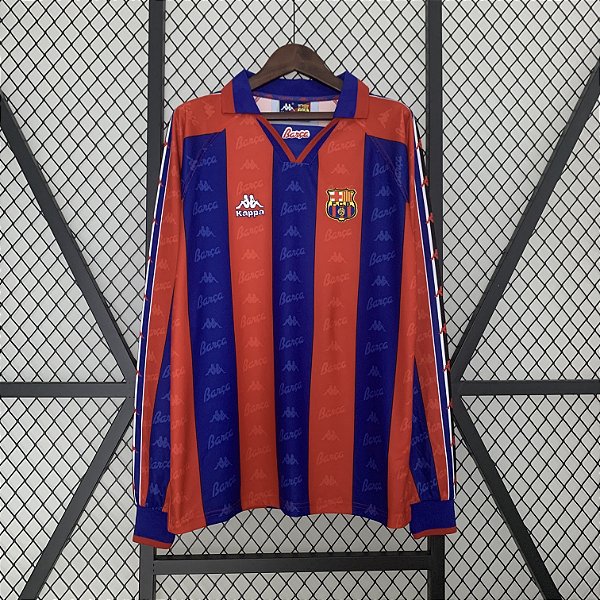 Camisa Retrô FC Barcelona 1996/97 Manga Longa Masculina