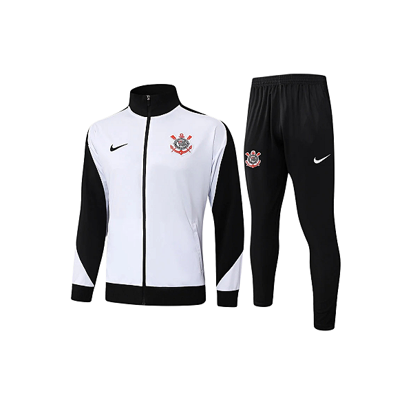Conjunto de frio do Timão Branco e Preto Masculina