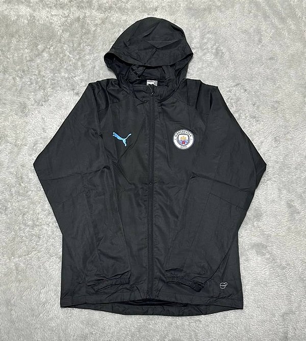 Jaqueta Corta Vento Masculina Manchester City Preta