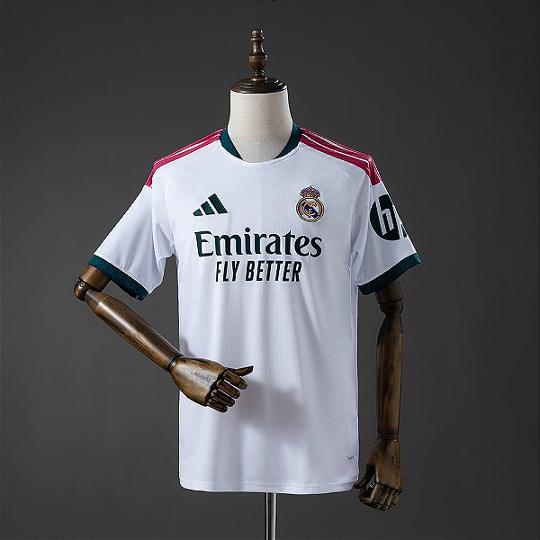 Camisa Real Madrid Azul 2026/27 Torcedor Masculina Branca e Rosa