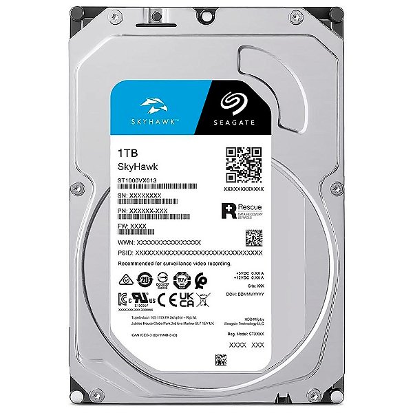 HD Seagate 1TB SkyHawk Surveillance 3.5" SATA 3 5400RPM - ST1000VX013