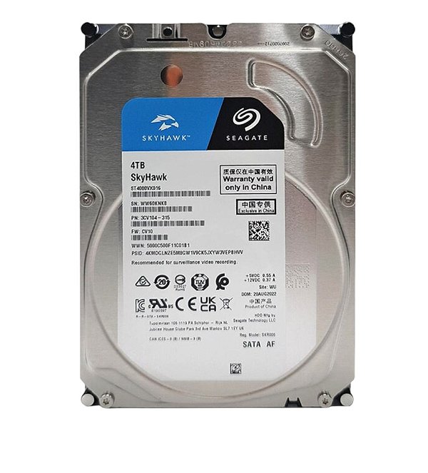 HD Seagate 4TB SkyHawk Surveillance 3.5" SATA 3 5400RPM - ST4000VX016