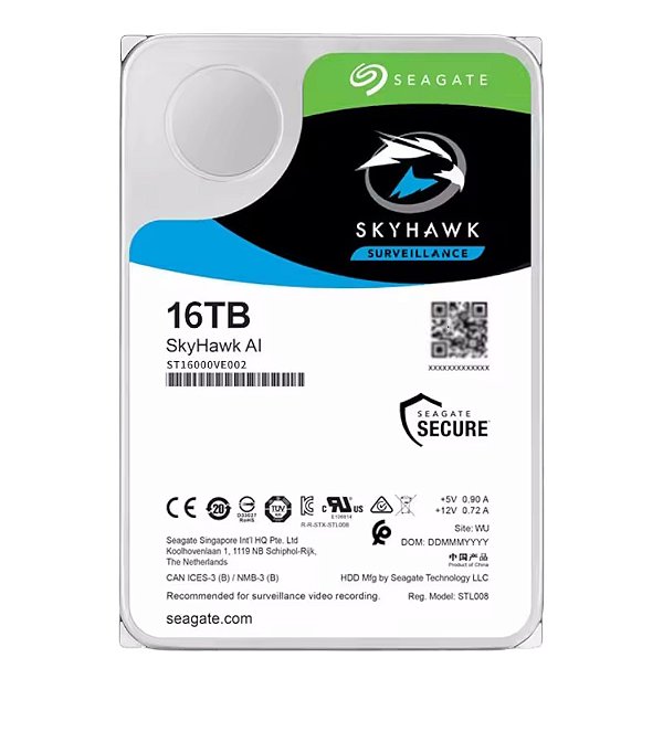 HD Seagate 16TB SkyHawk AI Surveillance 3.5" SATA 3 7200RPM - ST16000VE002