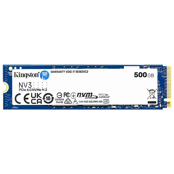 SSD Kingston M.2 500GB NV3 NVMe PCIe 4.0 - SNV3S/500G