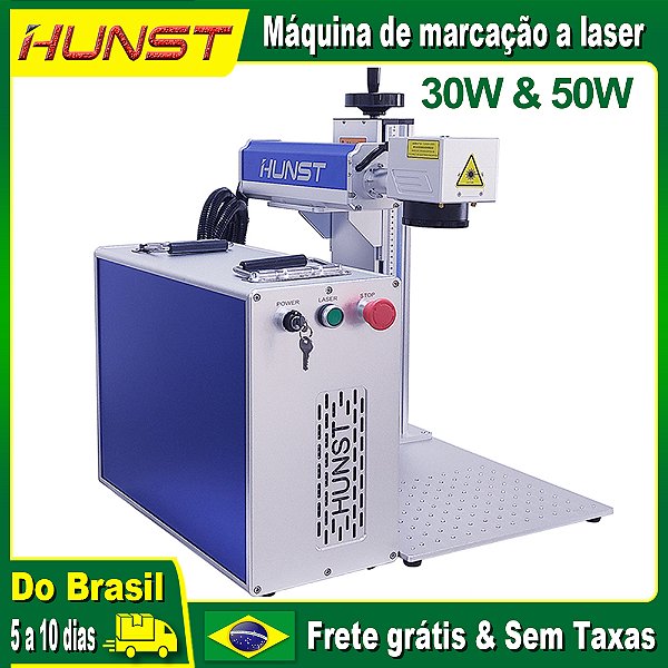 Máquina de Marcação a Laser de Fibra Hunst 50W 30W Raycus MAX para DIY em Joias,