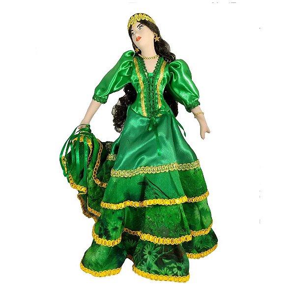 Cigana de Cerâmica com a roupa Verde