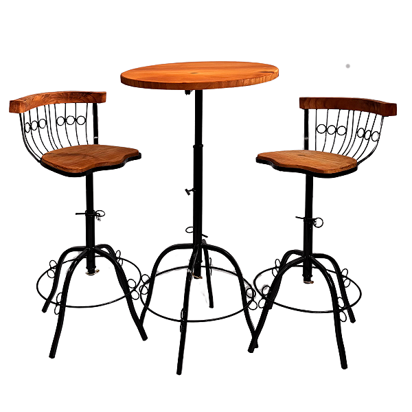 Jogo Bistro Regulável de Mesa Bistro e 2 Banquetas