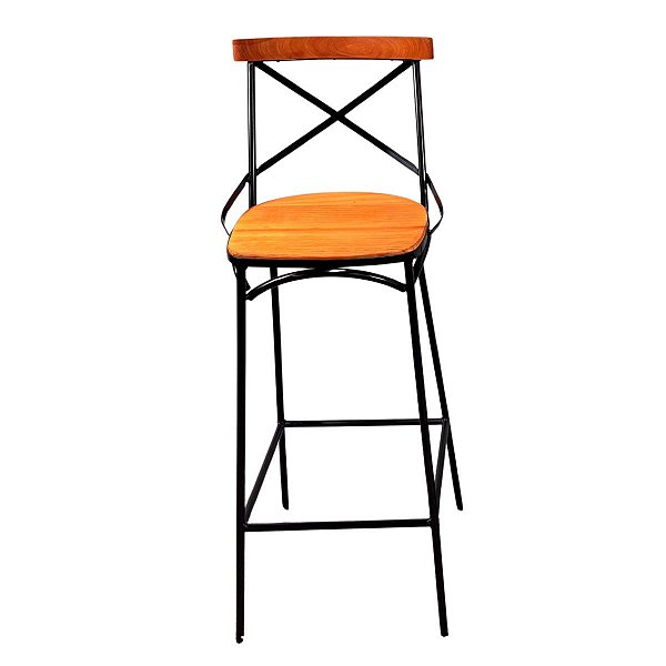 Banqueta Alta Fixa Encosto em X