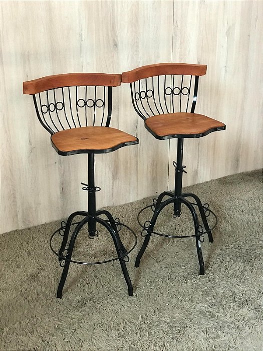 Kit de 2 Banquetas Bistrôs Altas para Bancada