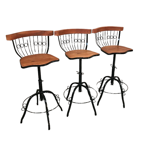 Kit de 3 Banquetas Altas para Bancada