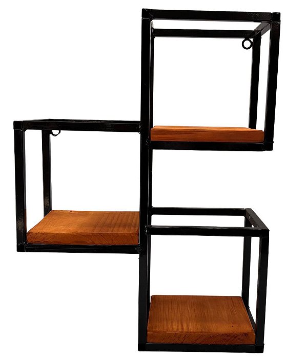 Prateleira Floreira Multiuso de Parede Geometrica 3 Nichos