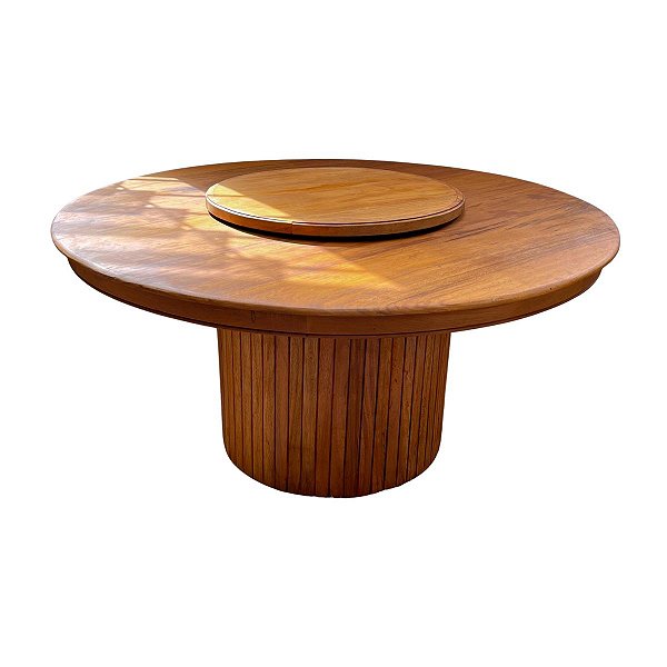 Mesa com Prato Giratório Rústica